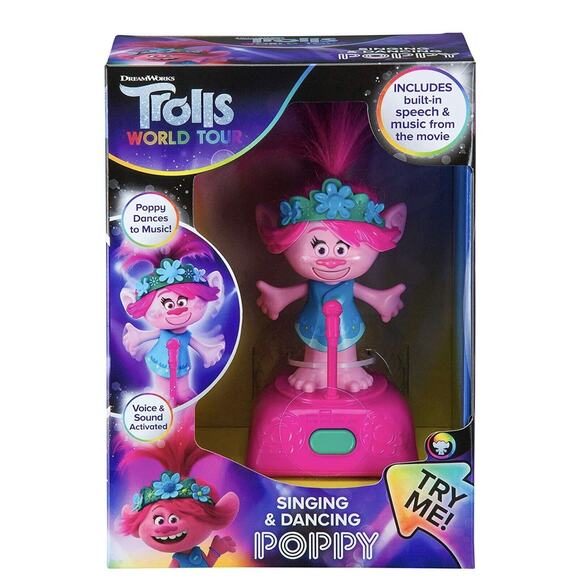 Trolls World Tour Poppy Singing and Dancing to Music Sound Kids Toys Brand NEW! - Picture 1 of 9